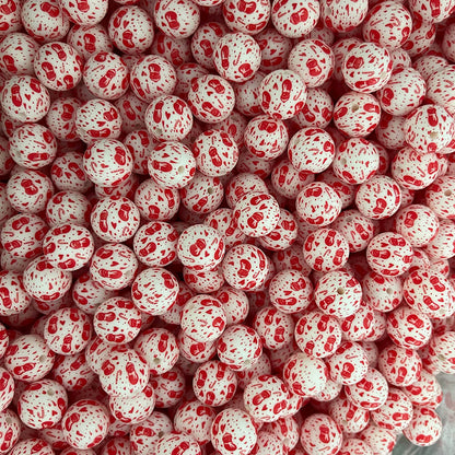 23 Christmas Printed Silicone beads