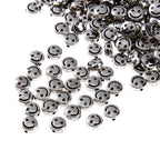 Flat Metal Beads 6mm 10mm Silver Smiling Face Expression 100pcs 6