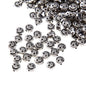 Flat Metal Beads 6mm 10mm Silver Smiling Face Expression 100pcs 6