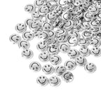 Flat Metal Beads 6mm 10mm Silver Smiling Face Expression 100pcs 5