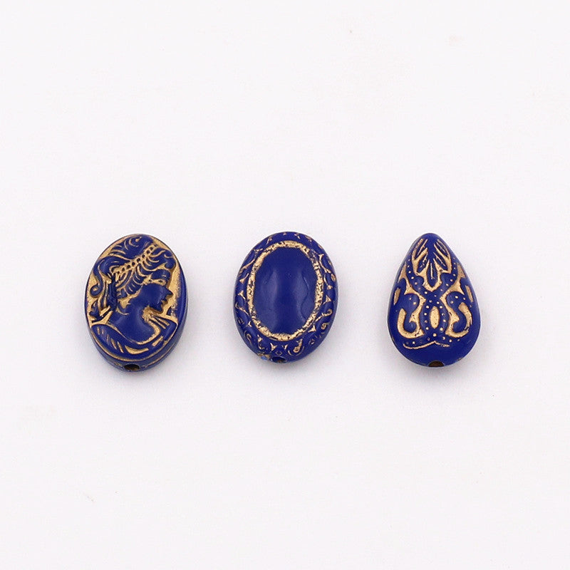 Gilded Beauty Avatar Acrylic Beads 18mm Artistic Vintage 30pcs 3