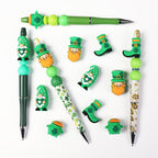 Silicone 3D Focal Beads St Patricks Day Lucky Hat With Clover Detail 20pcs 6