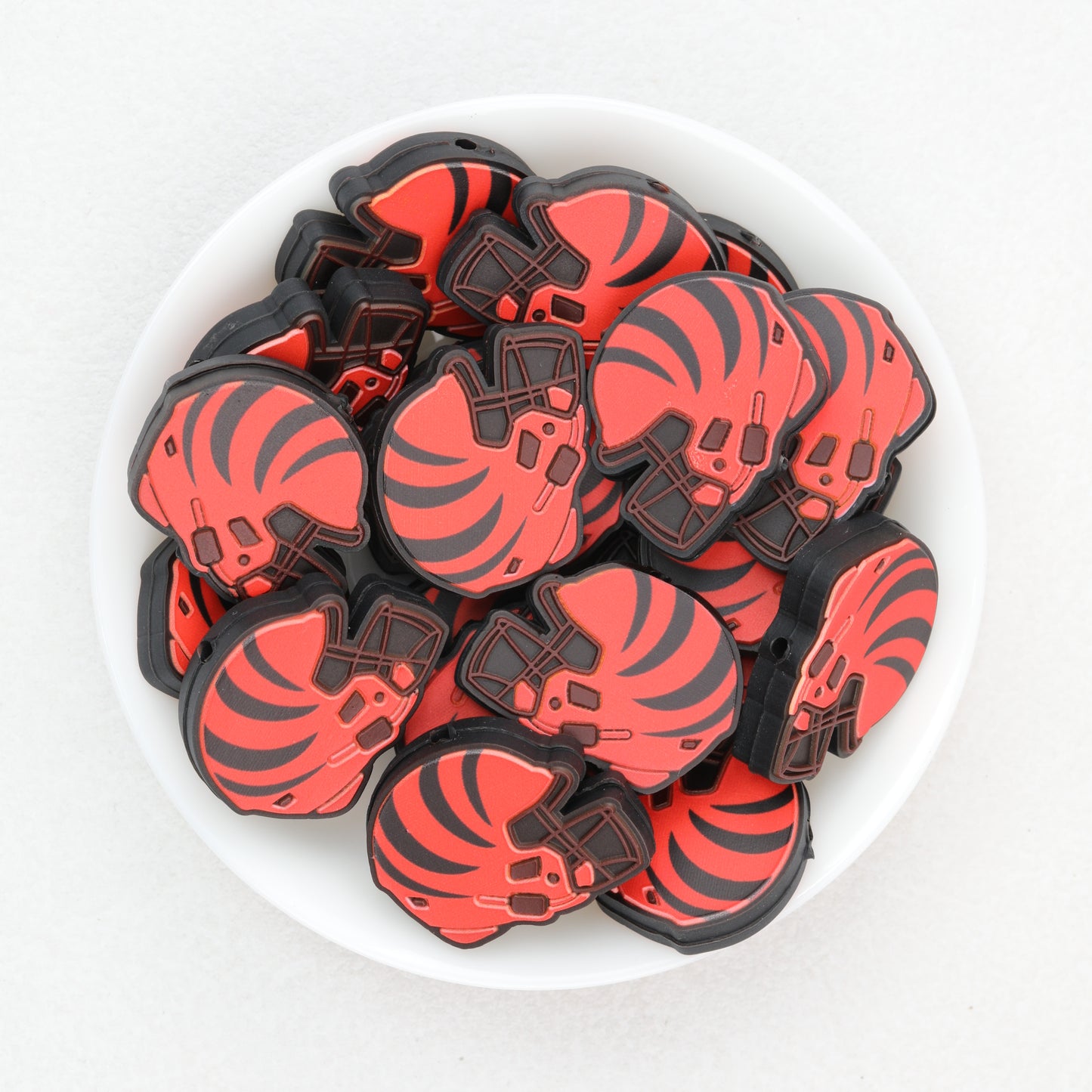 NFL Teams Helmet Silicone Focal Beads Printed Designs 20pcs 4