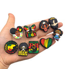 Silicone Focal Beads Negro Series Bold Cultural Symbols Red Green 20pcs 2