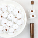  3D White Coffee Cup Silicone Focal Beads 20Pcs