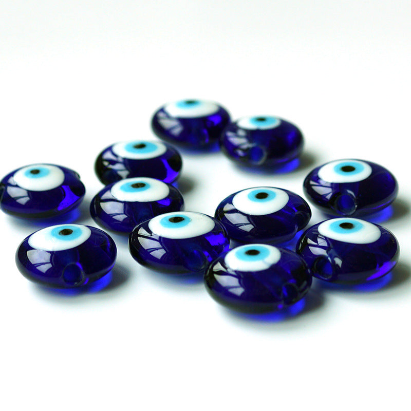 Handmade Flat Evil Eye Glass Beads 12mm 15mm 20mm Polished Blue 50pcs 3