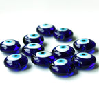 Handmade Flat Evil Eye Glass Beads 12mm 15mm 20mm Polished Blue 50pcs 3