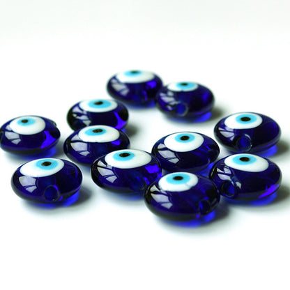 Handmade Flat Evil Eye Glass Beads 12mm 15mm 20mm Polished Blue 50pcs 3