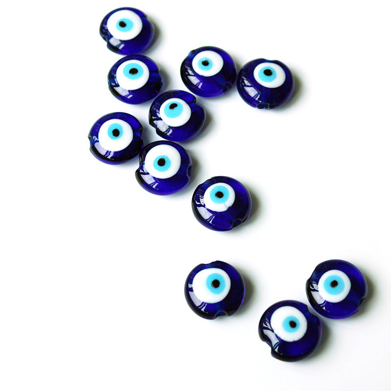 Handmade Flat Evil Eye Glass Beads 12mm 15mm 20mm Polished Blue 50pcs 4