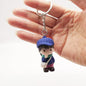 Cartoon Boy Keychain PVC Pastel Colors Knit Hat Charm 7