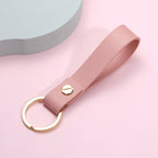 Leather Wristlet Keychain Loop Design with Gold Tone Hardware 3