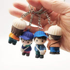 Cartoon Boy Keychain PVC Pastel Colors Knit Hat Charm 2