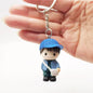 Cartoon Boy Keychain PVC Pastel Colors Knit Hat Charm 3