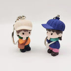 Cartoon Boy Keychain PVC Pastel Colors Knit Hat Charm 5