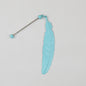 Beadable Feather Bookmarks Metal Colorful Detailed 13g