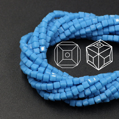 Square Glass Beads 4mm Transparent Clear Cube 100pcs 35