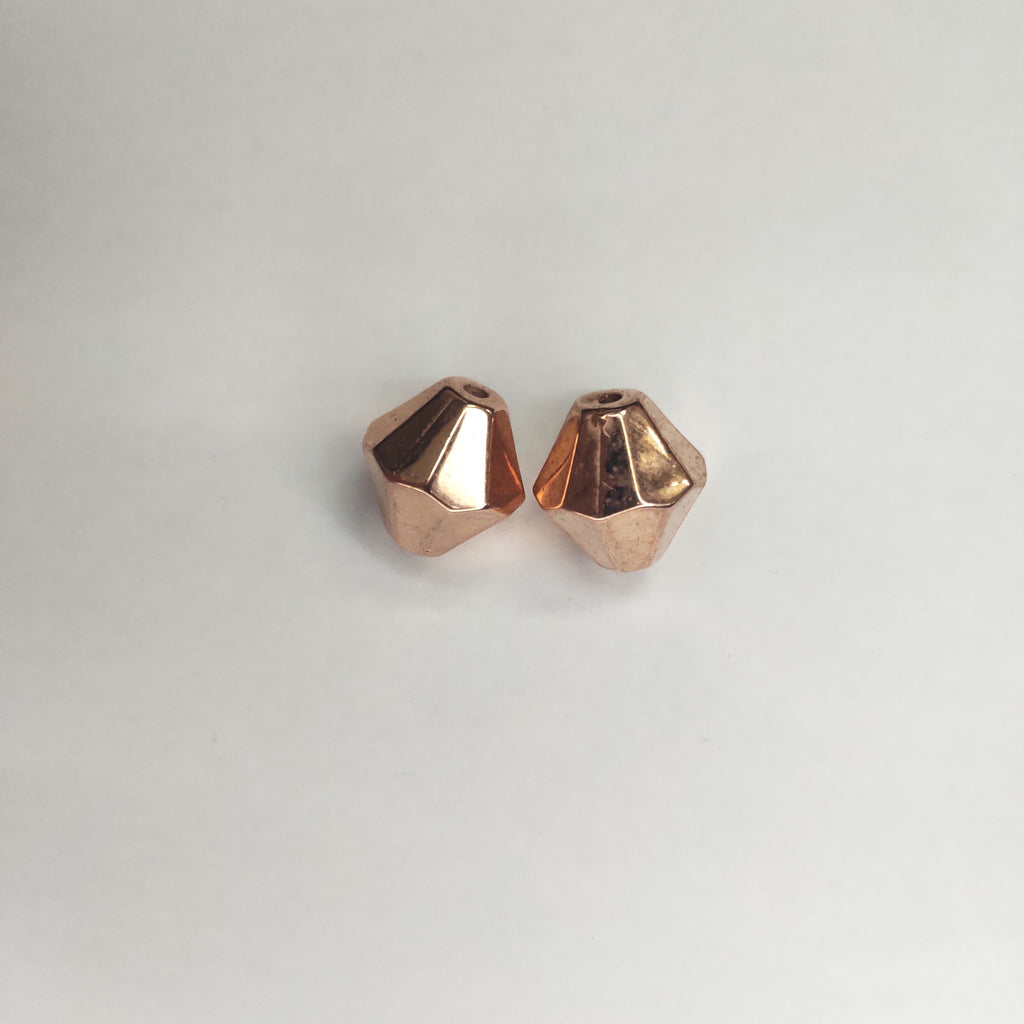 Rhombus CCB Plastic Acrylic Beads 17mm Polished Copper 100pcs