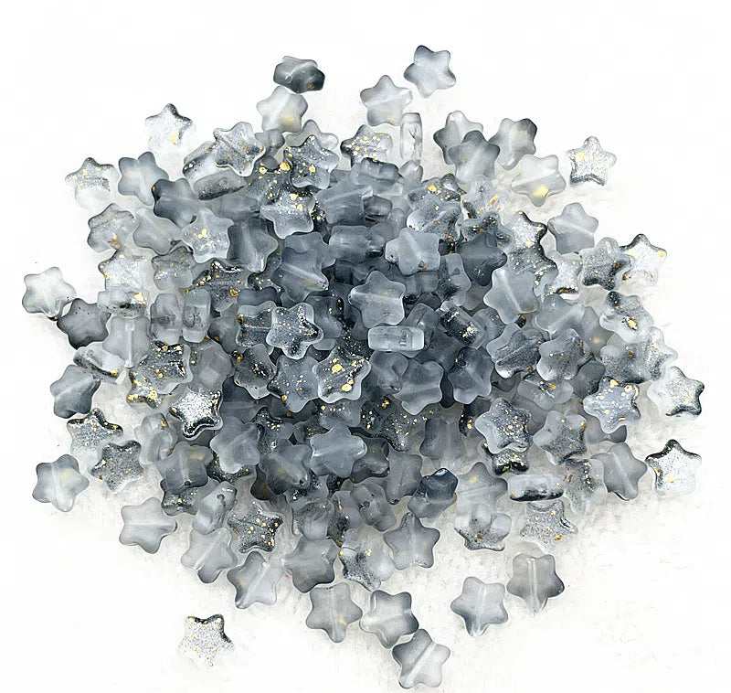 Pentagonal Star Glass Beads 8mm Transparent Pastel Colors 30pcs 27
