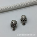 Skull Metal Beads 13mm Wrinkled Head Large Hole Zinc Alloy 100pcs 4