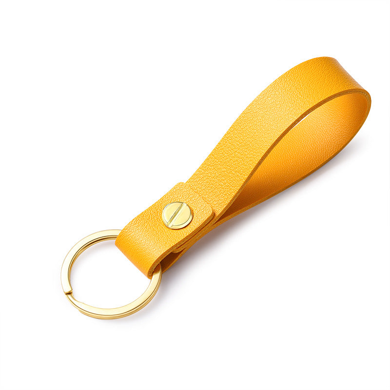 Leather Wristlet Keychain Loop Design with Gold Tone Hardware 5