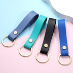Leather Wristlet Keychain Loop Design with Gold Tone Hardware 2
