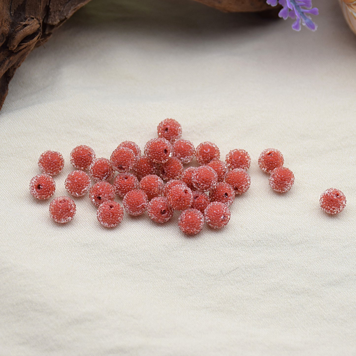 Jelly Sense Resin Beads 8mm Translucent Frosted Colorful 20pcs 17