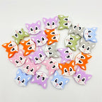 Silicone Focal Beads Cartoon Fox Friendly Faces 20pcs 2