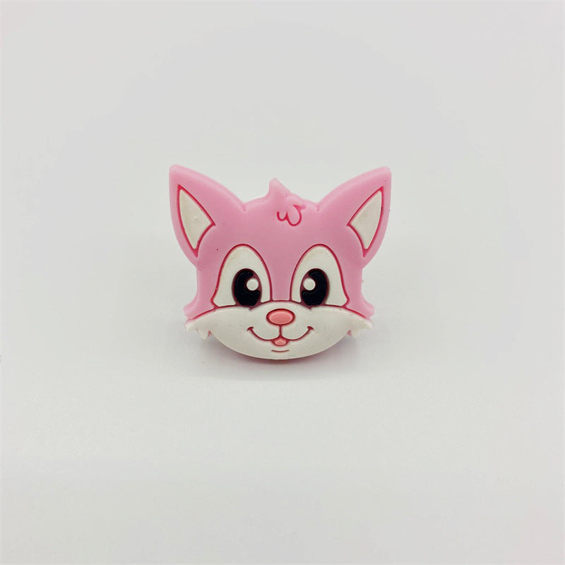 Silicone Focal Beads Cartoon Fox Friendly Faces 20pcs 5