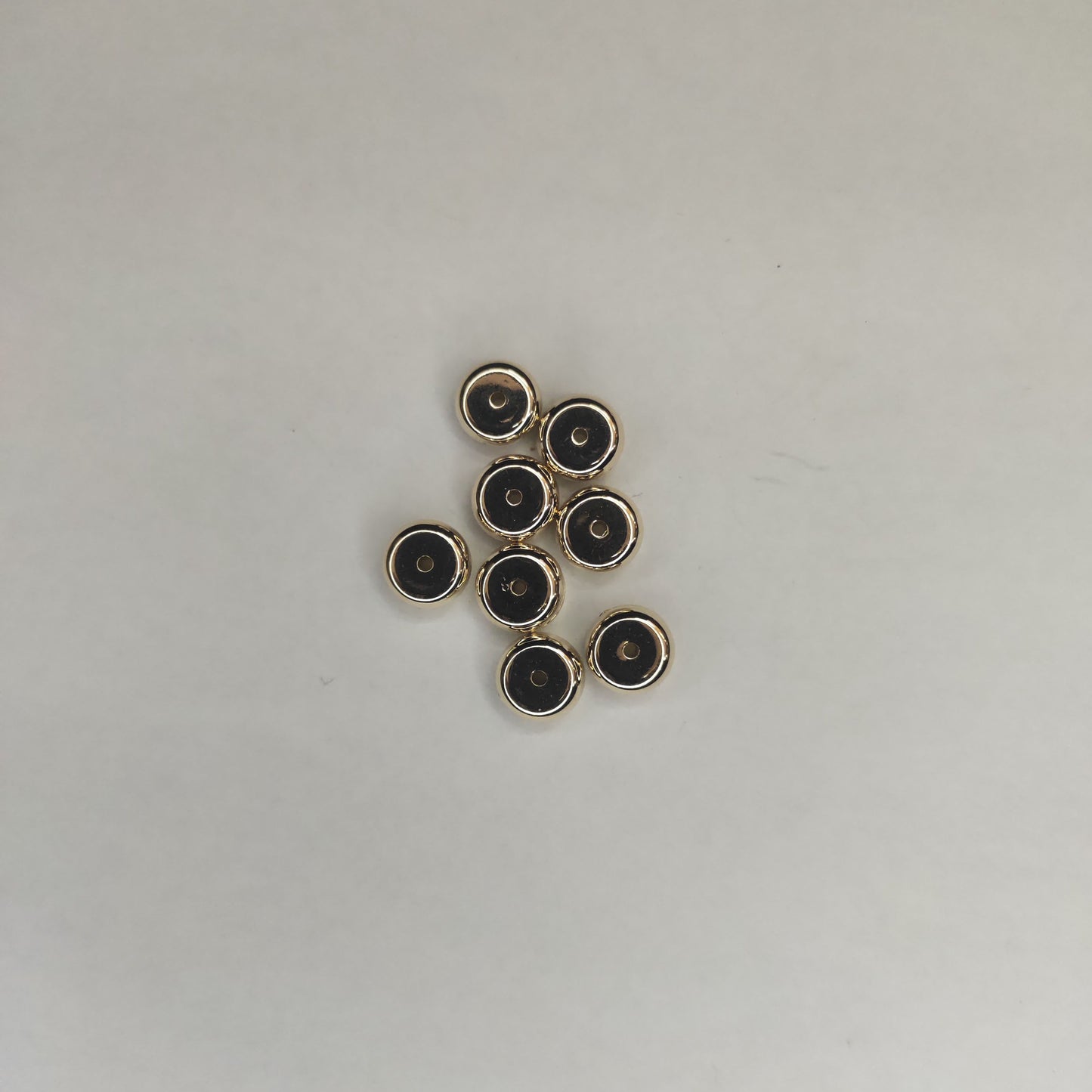 Smooth Spacer Acrylic Beads 8mm Polished White and Gold 200pcs 5
