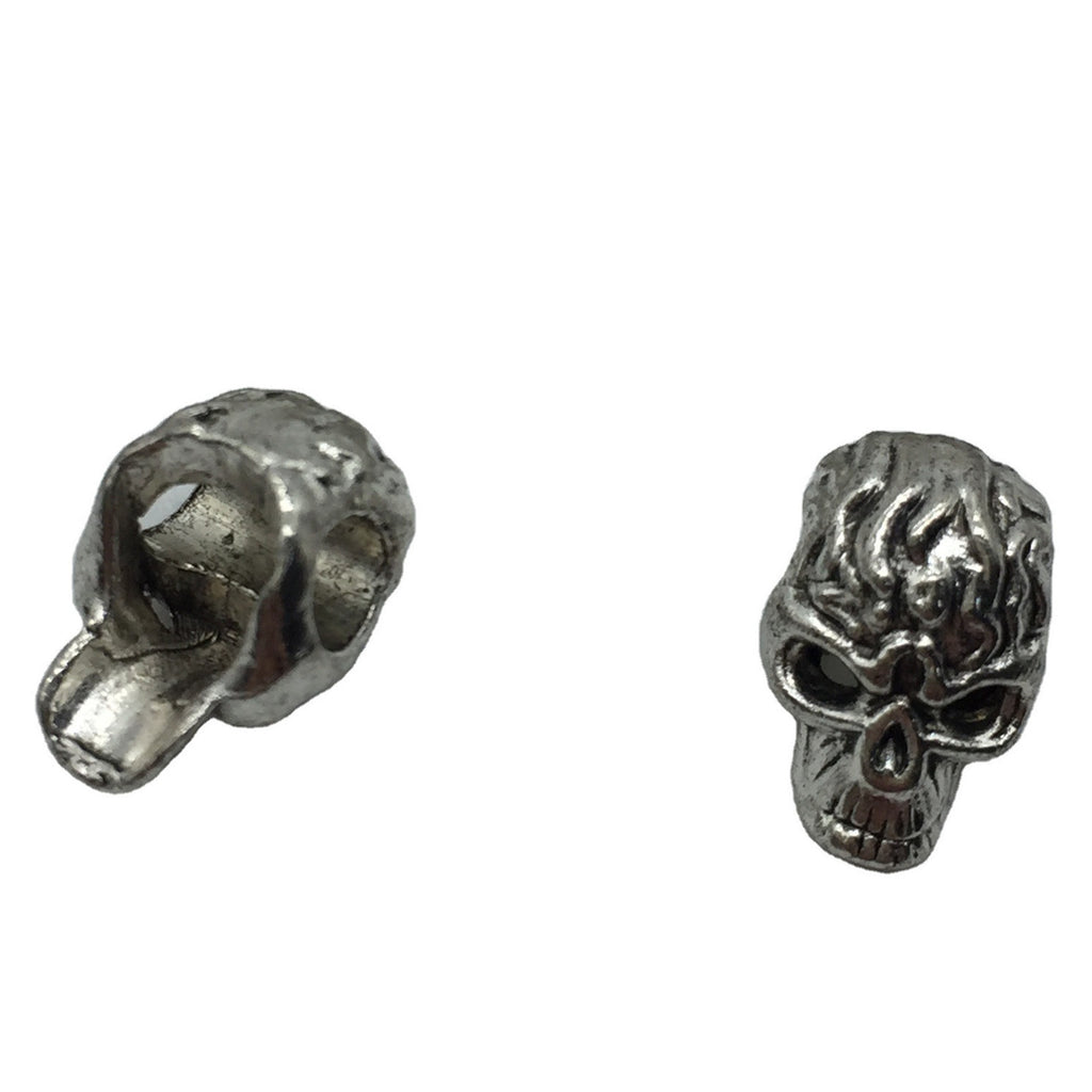 Skull Metal Beads 13mm Wrinkled Head Large Hole Zinc Alloy 100pcs 3