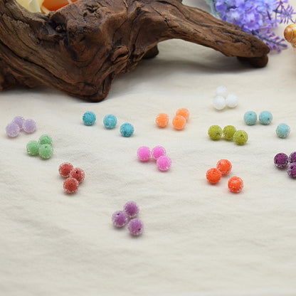 Jelly Sense Resin Beads 8mm Translucent Frosted Colorful 20pcs