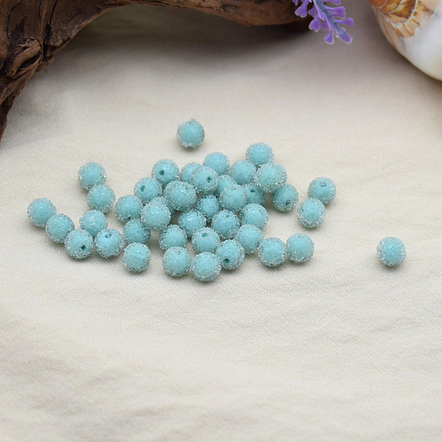 Jelly Sense Resin Beads 8mm Translucent Frosted Colorful 20pcs 9