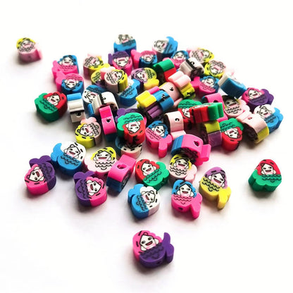 Animal and Plant Series Flat Clay Beads Colorful Polymer 100pcs 25