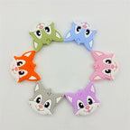 Silicone Focal Beads Cartoon Fox Friendly Faces 20pcs