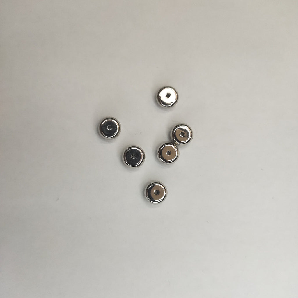 Smooth Spacer Acrylic Beads 8mm Polished White and Gold 200pcs