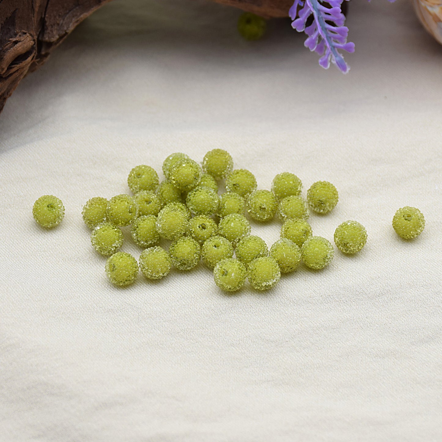 Jelly Sense Resin Beads 8mm Translucent Frosted Colorful 20pcs 13