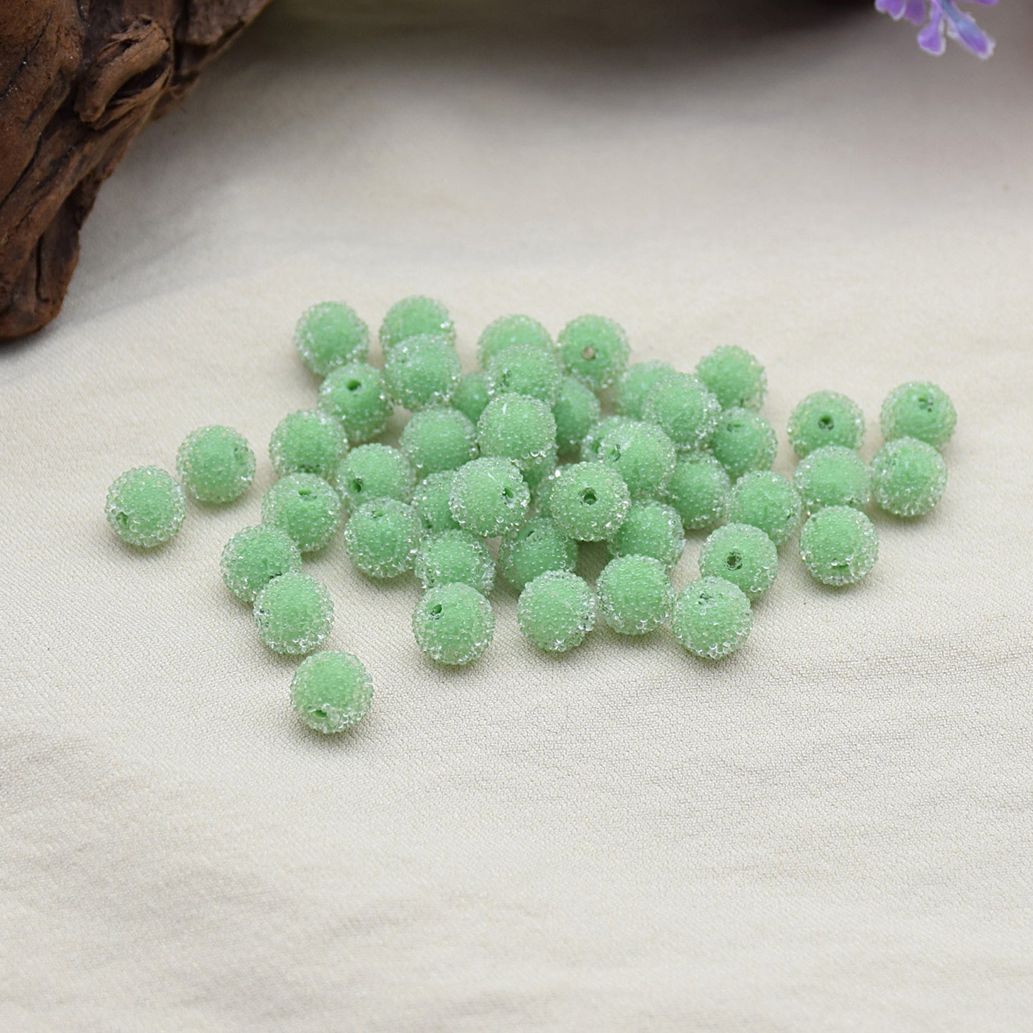 Jelly Sense Resin Beads 8mm Translucent Frosted Colorful 20pcs 14