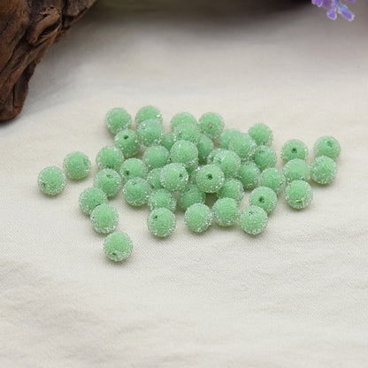 Jelly Sense Resin Beads 8mm Translucent Frosted Colorful 20pcs 14