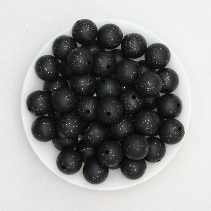 15mm Glitter Silicone Round Beads with 2.5mm Hole 50pcs 11