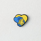 Heart Shape Yellow Blue Silicone Focal Beads Father Day 20pcs