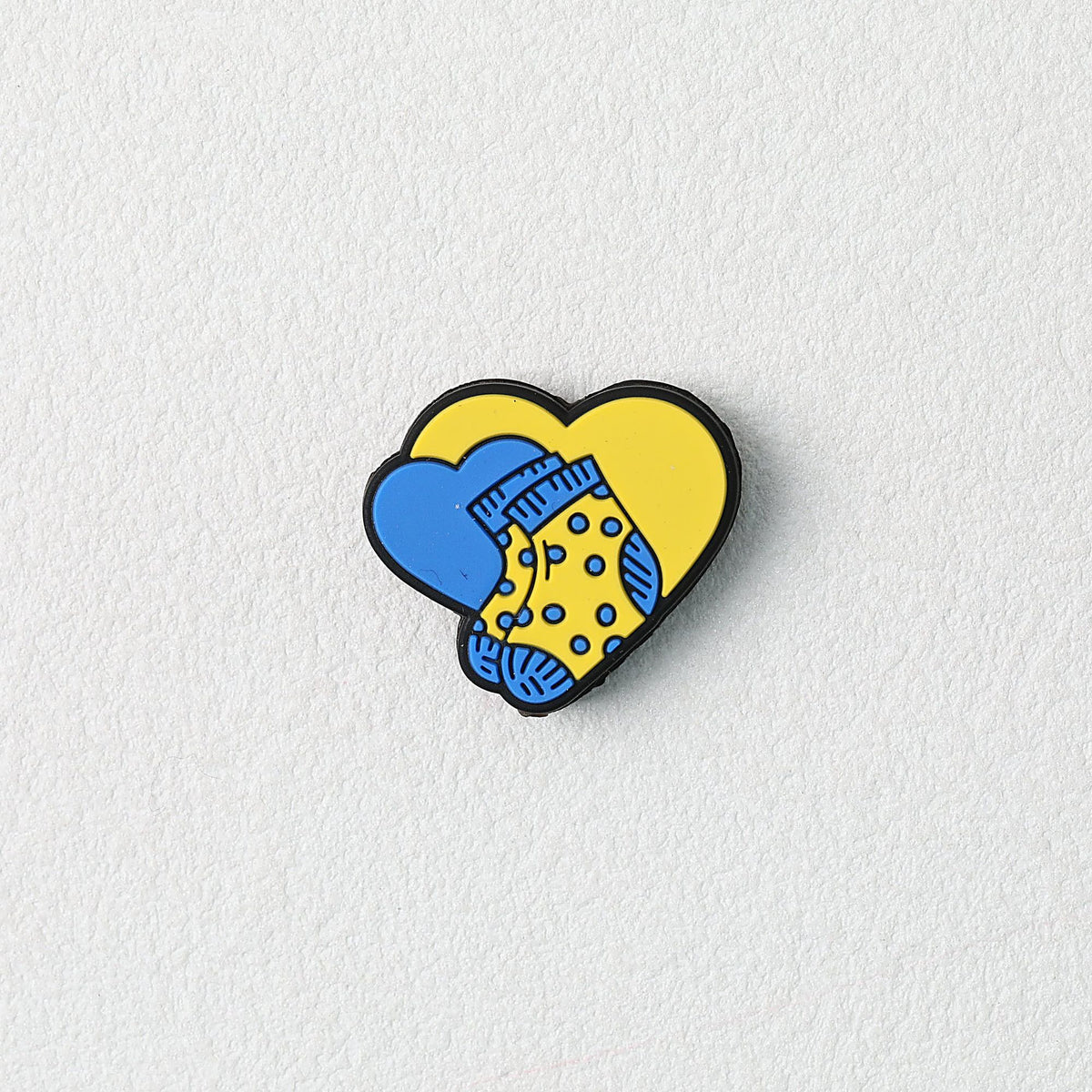 Heart Shape Yellow Blue Silicone Focal Beads Father Day 20pcs