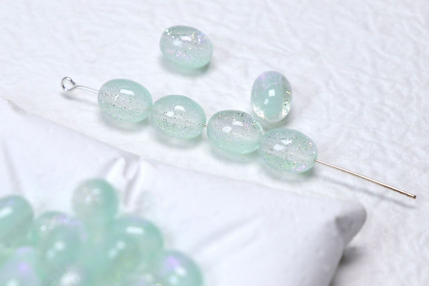 Iridescent Grape Shaped Resin Beads 8x10mm 100pcs 9