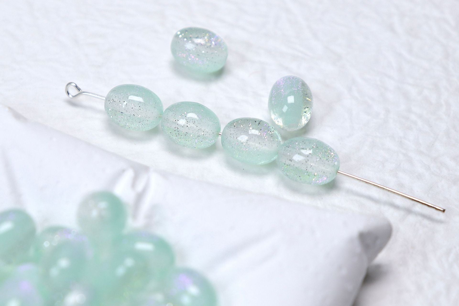 Iridescent Grape Shaped Resin Beads 8x10mm 100pcs 9