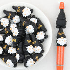 3D Halloween BOO White Ghost Dwarf Silicone Focal Beads 20Pcs 