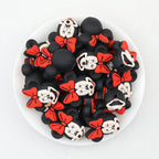 3D Red Bow Minnie Silicone Focal Beads 20pcs