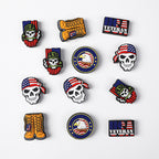 Silicone Focal Beads USA Veterans USA Skeleton Flag Front View 20Pcs 5