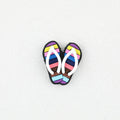 3D Colorful Flip Flop Silicone Focal Beads Multicolor Striped 20pcs - Flip Flop 1