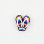 3D Colorful Flip Flop Silicone Focal Beads Multicolor Striped 20pcs - Flip Flop 1