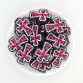 Leopard Print Cross Silicone Focal Beads 20Pcs  3