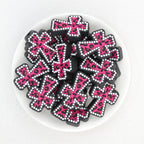 Leopard Print Cross Silicone Focal Beads 20Pcs  3